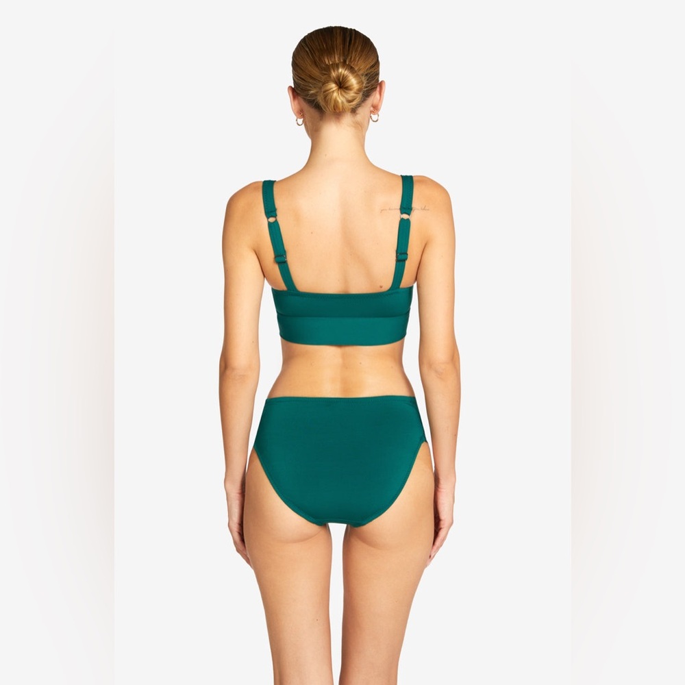NWT Robin Piccone Ava Twist Mid-Rise Twist Bikini Bottom, Size Large, Sage Color - Picture 7 of 7